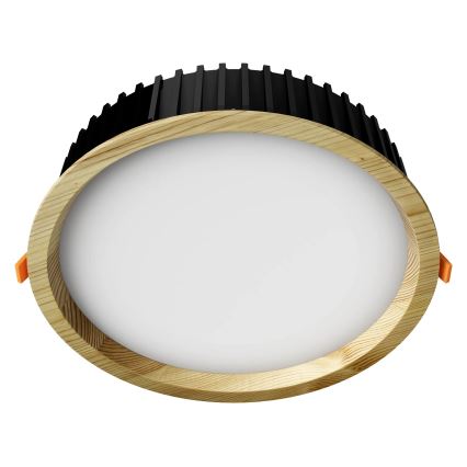 APLED - LED Лампа за окачен таван RONDO WOODLINE LED/18W/230V 4000K Ø 26 см бор масивнo дървo