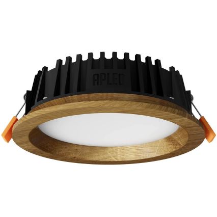 APLED - LED Лампа за окачен таван RONDO WOODLINE LED/6W/230V 4000K Ø 15 см дъб масивнo дървo