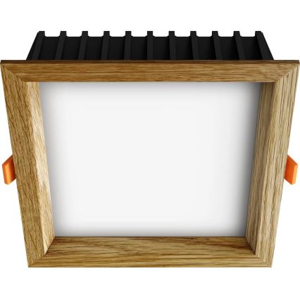 APLED - LED Лампа за окачен таван SQUARE WOODLINE LED/12W/230V 3000K 17x17 см дъб масивнo дървo