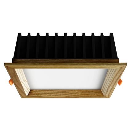 APLED - LED Лампа за окачен таван SQUARE WOODLINE LED/12W/230V 3000K 17x17 см пепел масивнo дървo