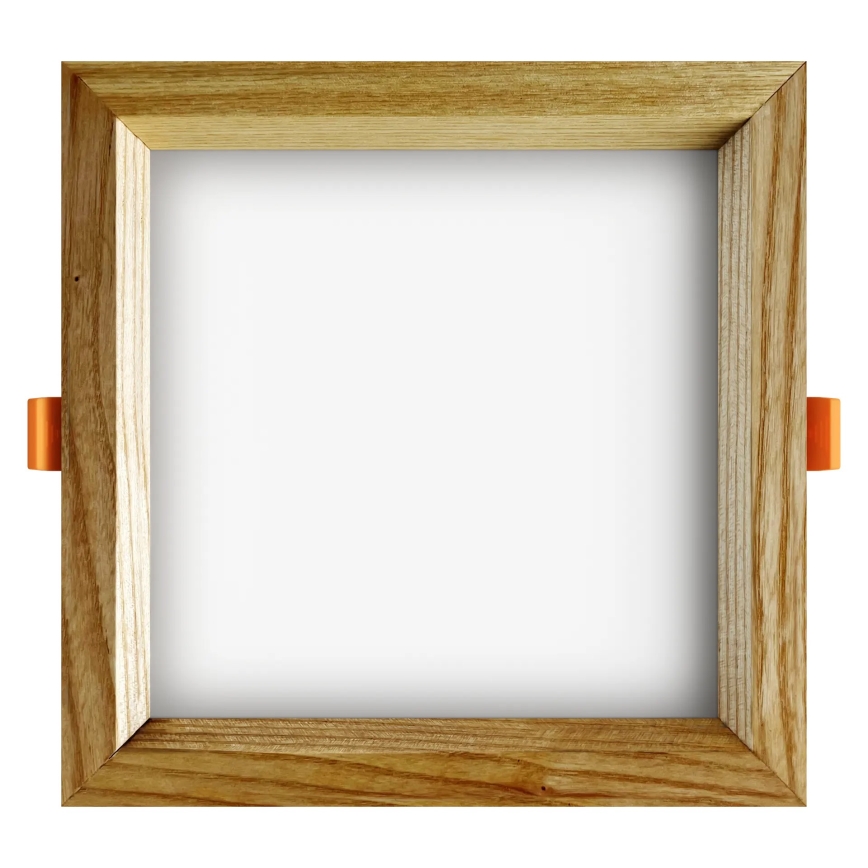 APLED - LED Лампа за окачен таван SQUARE WOODLINE LED/12W/230V 3000K 17x17 см пепел масивнo дървo