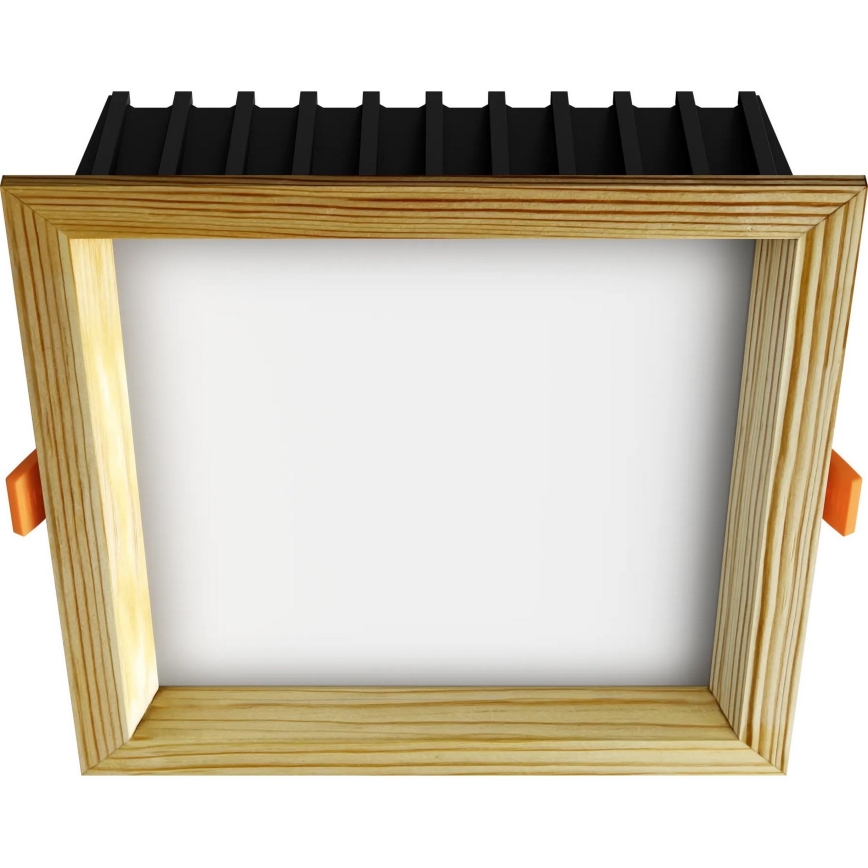 APLED - LED Лампа за окачен таван SQUARE WOODLINE LED/12W/230V 4000K 17x17 см бор масивнo дървo