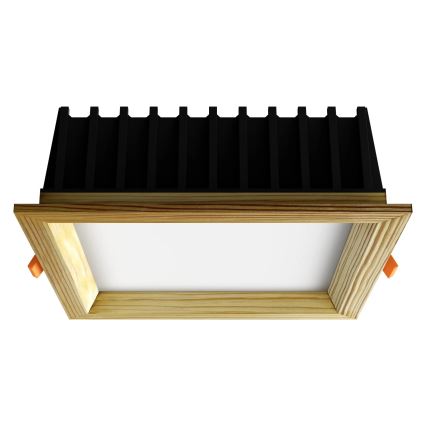 APLED - LED Лампа за окачен таван SQUARE WOODLINE LED/12W/230V 4000K 17x17 см бор масивнo дървo