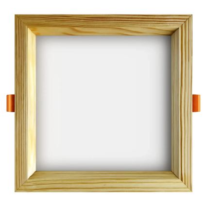 APLED - LED Лампа за окачен таван SQUARE WOODLINE LED/12W/230V 4000K 17x17 см бор масивнo дървo