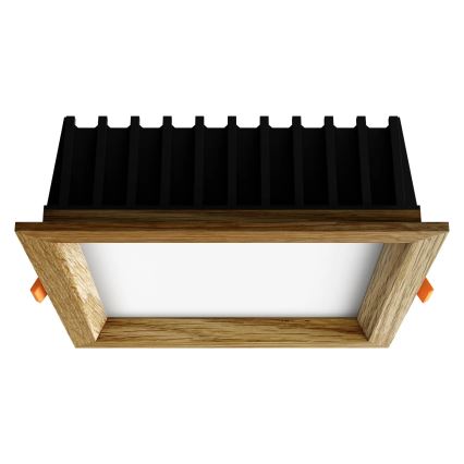 APLED - LED Лампа за окачен таван SQUARE WOODLINE LED/12W/230V 4000K 17x17 см дъб масивнo дървo