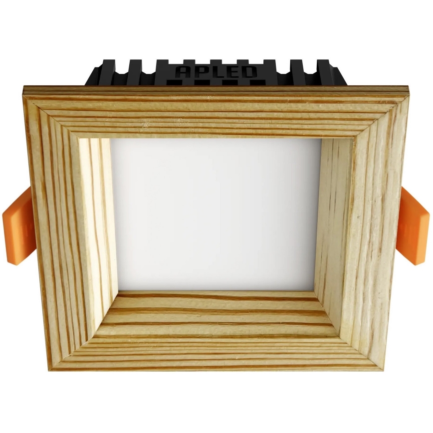 APLED - LED Лампа за окачен таван SQUARE WOODLINE LED/3W/230V 3000K 9x9 см бор масивнo дървo