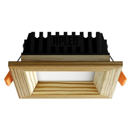 APLED - LED Лампа за окачен таван SQUARE WOODLINE LED/3W/230V 3000K 9x9 см бор масивнo дървo