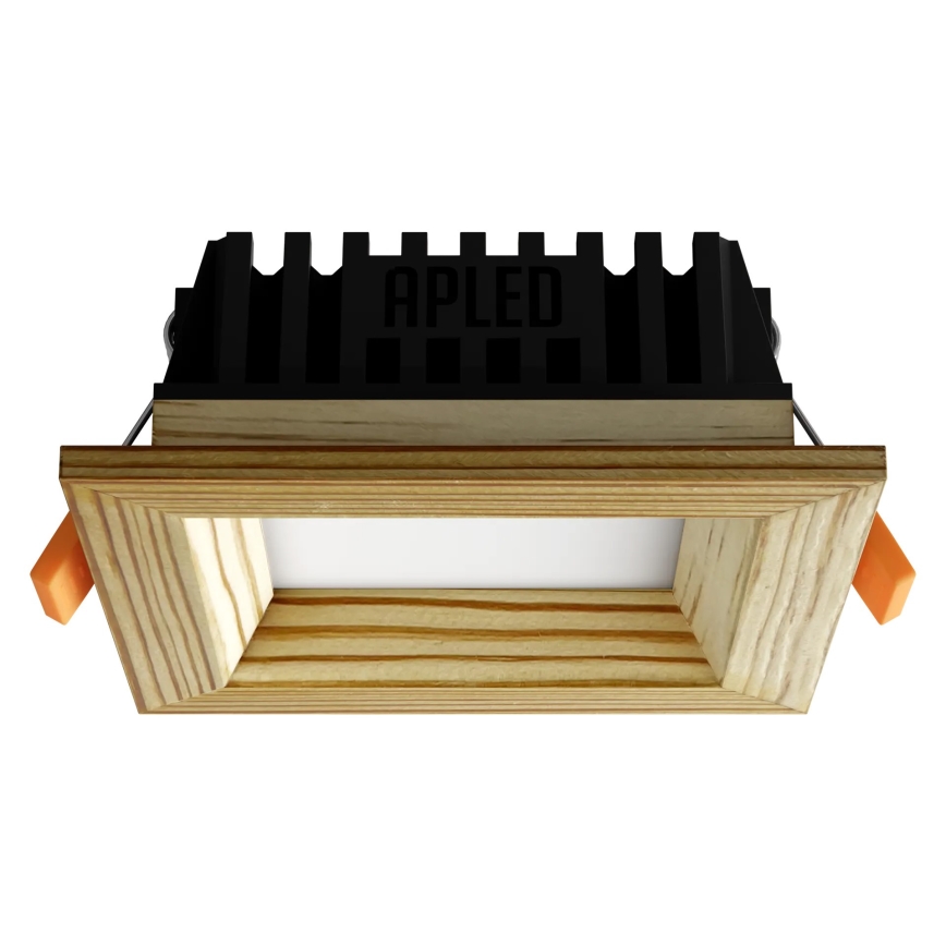 APLED - LED Лампа за окачен таван SQUARE WOODLINE LED/3W/230V 3000K 9x9 см бор масивнo дървo