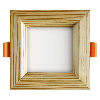 APLED - LED Лампа за окачен таван SQUARE WOODLINE LED/3W/230V 3000K 9x9 см бор масивнo дървo