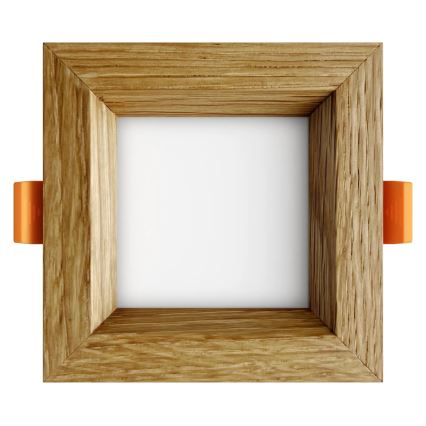 APLED - LED Лампа за окачен таван SQUARE WOODLINE LED/3W/230V 3000K 9x9 см дъб масивнo дървo