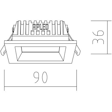 APLED - LED Лампа за окачен таван SQUARE WOODLINE LED/3W/230V 3000K 9x9 см пепел масивнo дървo