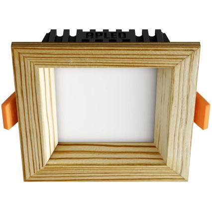 APLED - LED Лампа за окачен таван SQUARE WOODLINE LED/3W/230V 4000K 9x9 см бор масивнo дървo