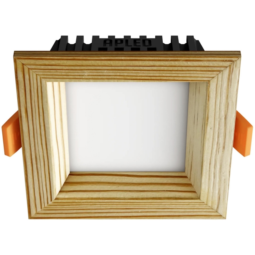 APLED - LED Лампа за окачен таван SQUARE WOODLINE LED/3W/230V 4000K 9x9 см бор масивнo дървo