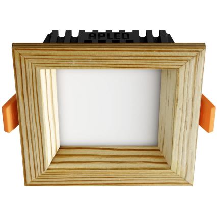 APLED - LED Лампа за окачен таван SQUARE WOODLINE LED/6W/230V 3000K 12x12 см бор масивнo дървo