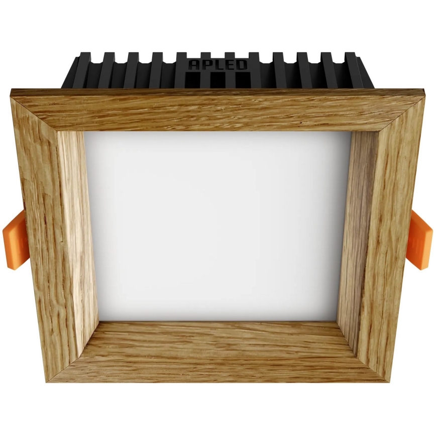 APLED - LED Лампа за окачен таван SQUARE WOODLINE LED/6W/230V 3000K 12x12 см дъб масивнo дървo