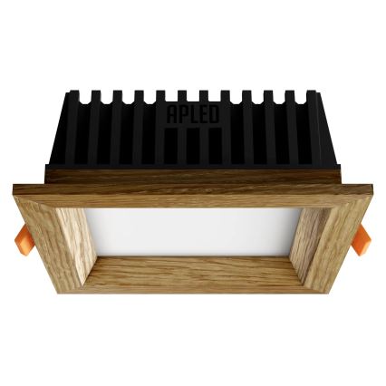 APLED - LED Лампа за окачен таван SQUARE WOODLINE LED/6W/230V 3000K 12x12 см дъб масивнo дървo