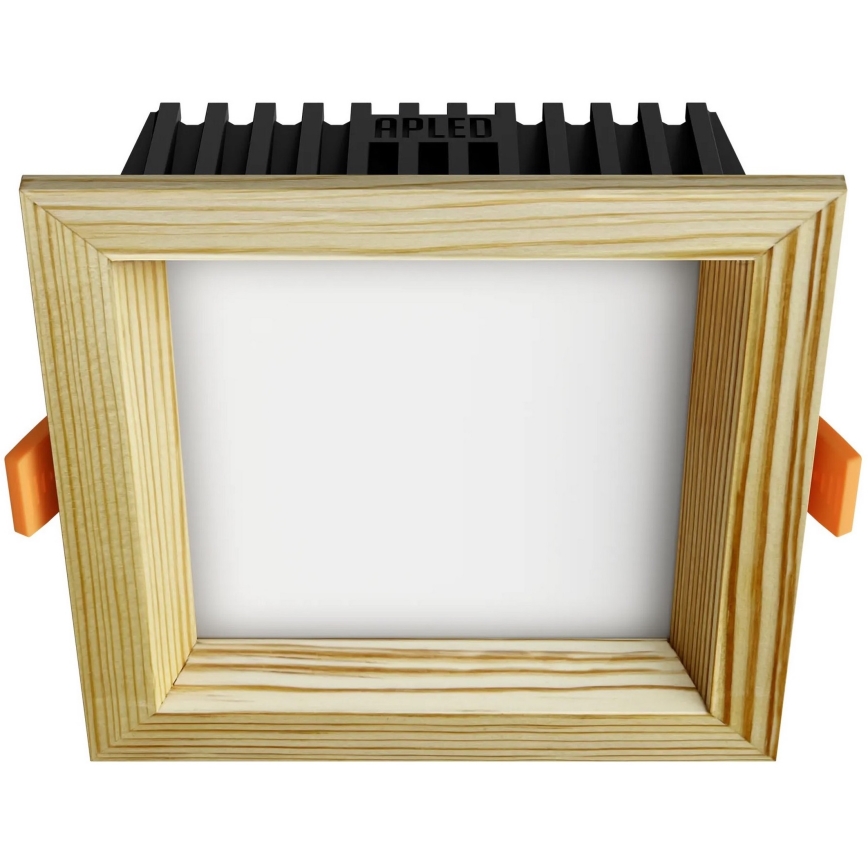 APLED - LED Лампа за окачен таван SQUARE WOODLINE LED/6W/230V 4000K 12x12 см бор масивнo дървo
