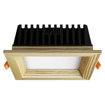 APLED - LED Лампа за окачен таван SQUARE WOODLINE LED/6W/230V 4000K 12x12 см бор масивнo дървo