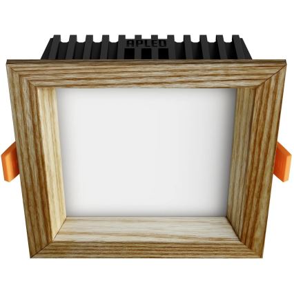 APLED - LED Лампа за окачен таван SQUARE WOODLINE LED/6W/230V 4000K 12x12 см пепел масивнo дървo