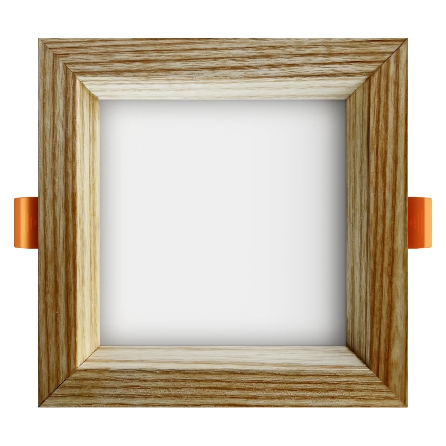 APLED - LED Лампа за окачен таван SQUARE WOODLINE LED/6W/230V 4000K 12x12 см пепел масивнo дървo