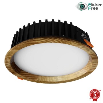 APLED - LED Лампа за окачен таван RONDO WOODLINE LED/12W/230V 4000K Ø 20 см пепел масивнo дървo