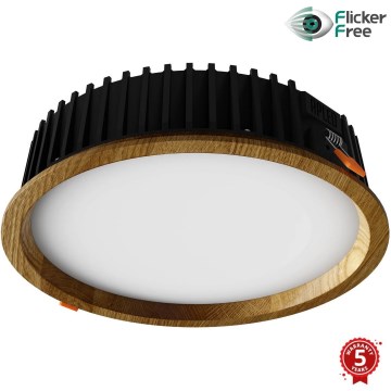 APLED - LED Лампа за окачен таван RONDO WOODLINE LED/18W/230V 3000K Ø 26 см дъб масивнo дървo