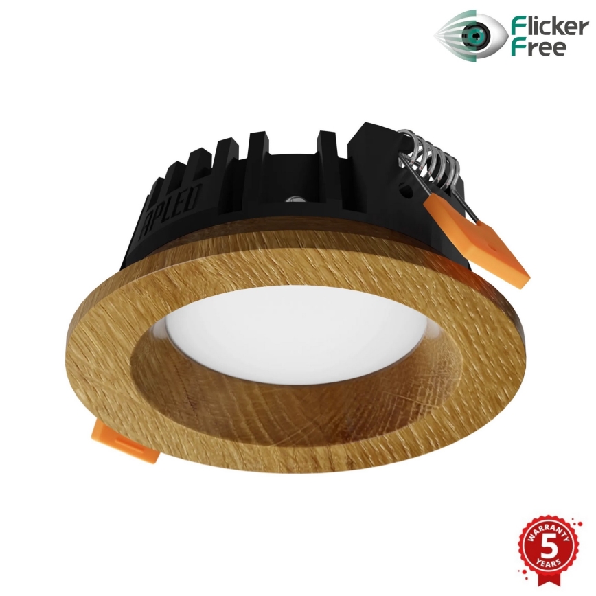 APLED - LED Лампа за окачен таван RONDO WOODLINE LED/3W/230V 4000K Ø 9 см дъб масивнo дървo