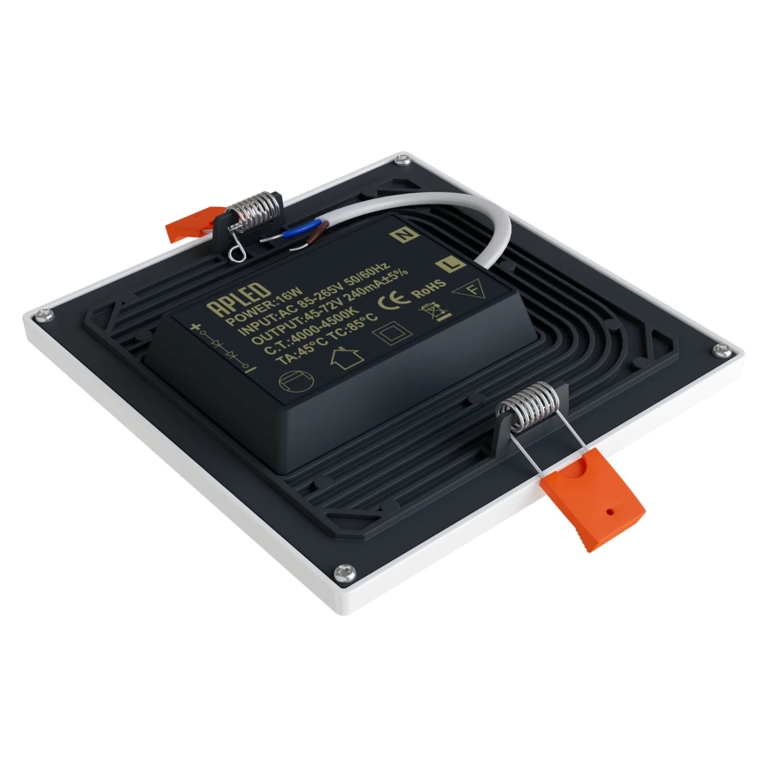 APLED - LED Лампа за окачен таван SQUARE SLIM LED/16W/230V 14,5x14,5 см бял