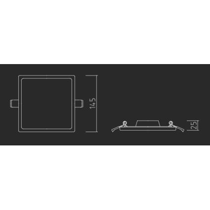 APLED - LED Лампа за окачен таван SQUARE SLIM LED/16W/230V 14,5x14,5 см бял