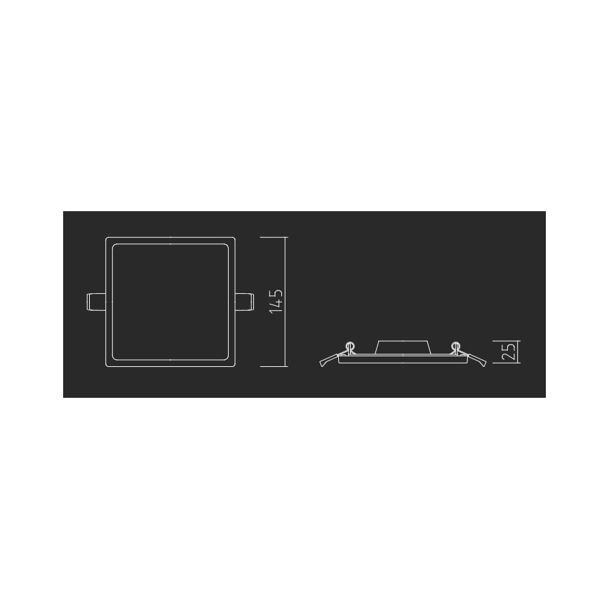 APLED - LED Лампа за окачен таван SQUARE SLIM LED/16W/230V 14,5x14,5 см бял