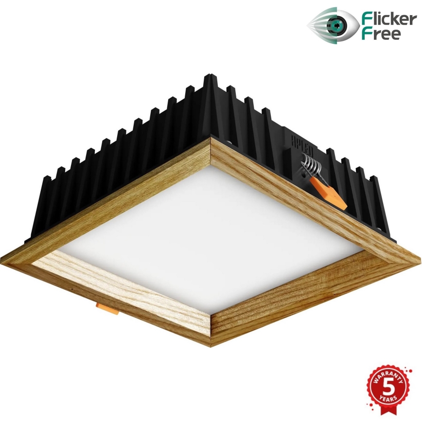 APLED - LED Лампа за окачен таван SQUARE WOODLINE LED/12W/230V 4000K 17x17 см пепел масивнo дървo