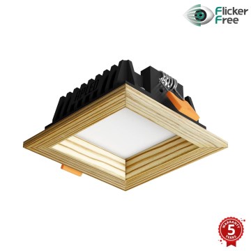 APLED - LED Лампа за окачен таван SQUARE WOODLINE LED/3W/230V 4000K 9x9 см бор масивнo дървo