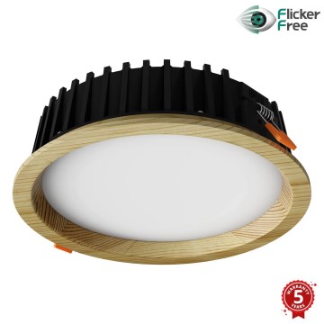 APLED - LED Лампа за окачен таван RONDO WOODLINE LED/12W/230V 3000K Ø 20 см бор масивнo дървo