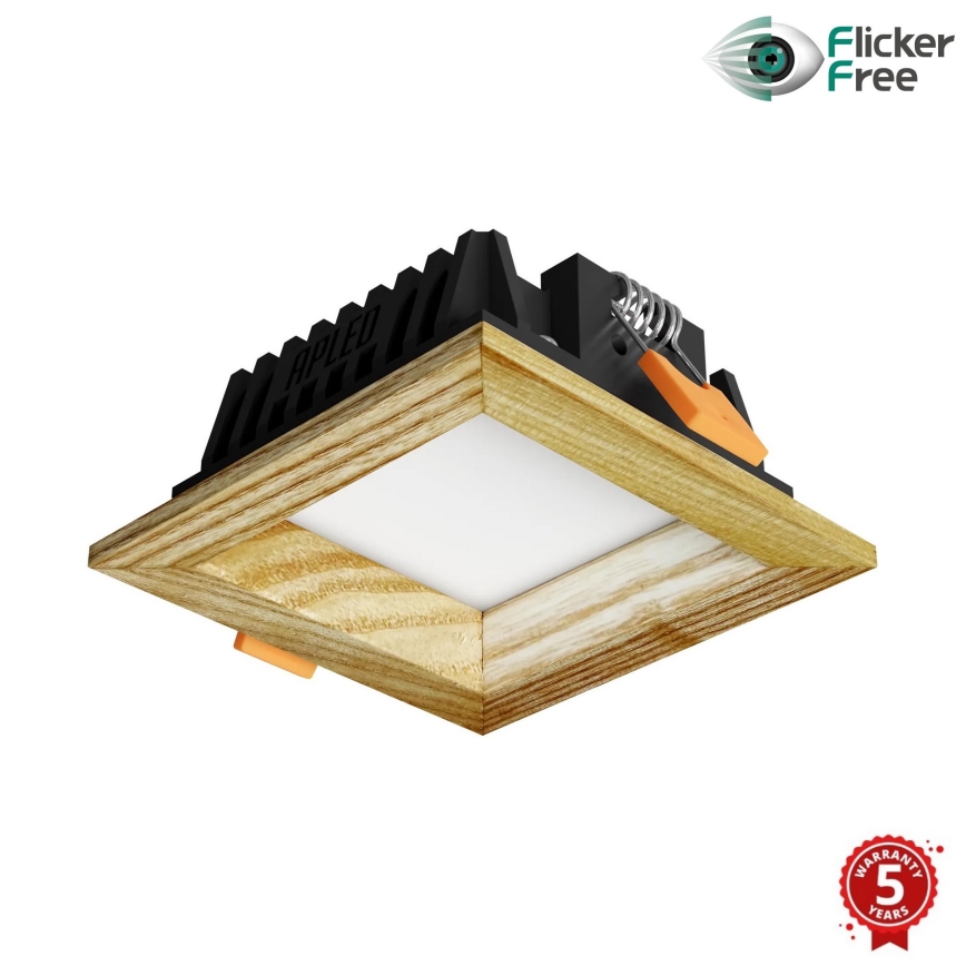 APLED - LED Лампа за окачен таван SQUARE WOODLINE LED/3W/230V 3000K 9x9 см пепел масивнo дървo