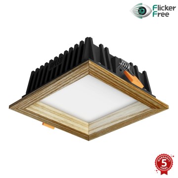 APLED - LED Лампа за окачен таван SQUARE WOODLINE LED/6W/230V 3000K 12x12 см пепел масивнo дървo