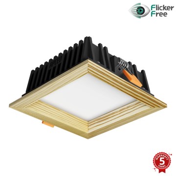 APLED - LED Лампа за окачен таван SQUARE WOODLINE LED/6W/230V 4000K 12x12 см бор масивнo дървo