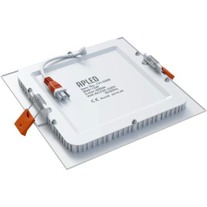 APLED - LED Лампа за вграждане в баня SQUARE LED/12W/230V IP40 17x17 см бял
