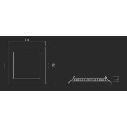 APLED - LED Лампа за вграждане в баня SQUARE LED/12W/230V IP40 17x17 см бял