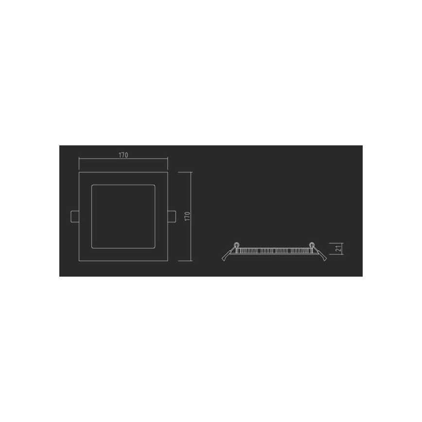 APLED - LED Лампа за вграждане в баня SQUARE LED/12W/230V IP40 17x17 см бял