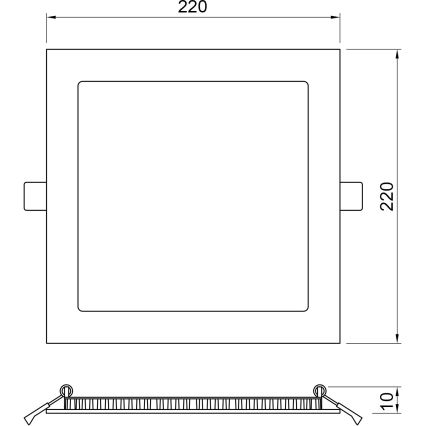 APLED - LED Лампа за вграждане в баня SQUARE LED/18W/230V IP41 220x220 мм