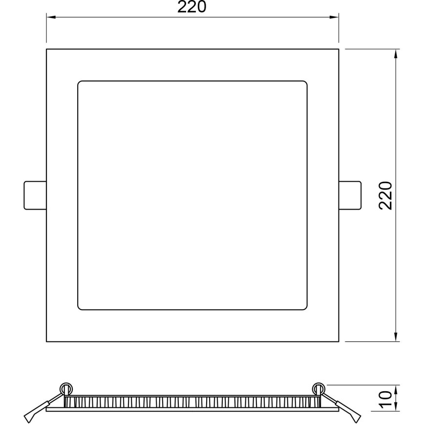 APLED - LED Лампа за вграждане в баня SQUARE LED/18W/230V IP41 220x220 мм