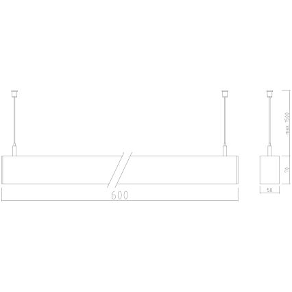 APLED - LED Пендел LOOK LED/23W/230V 4000K 60 см сребрист