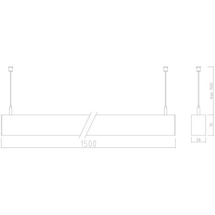 APLED - LED Пендел LOOK LED/58W/230V 4000K 150 см сребрист