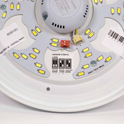 APLED - LED Плафон със сензор LENS PP TRICOLOR LED/18W/230V IP44 2700 - 6500K 1210lm