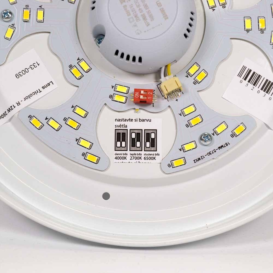 APLED - LED Плафон със сензор LENS PP TRICOLOR LED/18W/230V IP44 2700 - 6500K 1210lm