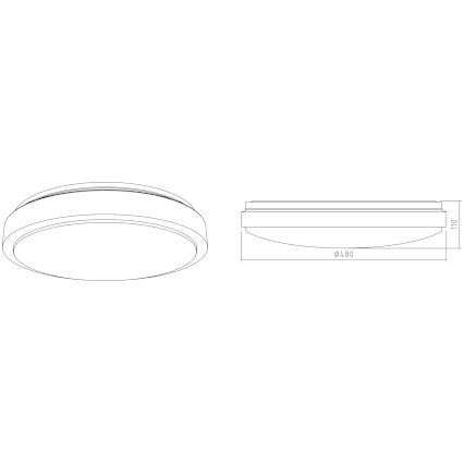 APLED - LED Плафониера LENS PP TRICOLOR LED/36W/230V IP41 2700 - 6500K 2520lm