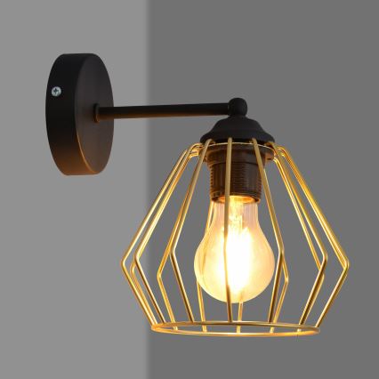Аплик AGAT 1xE27/15W/230V златист/черен