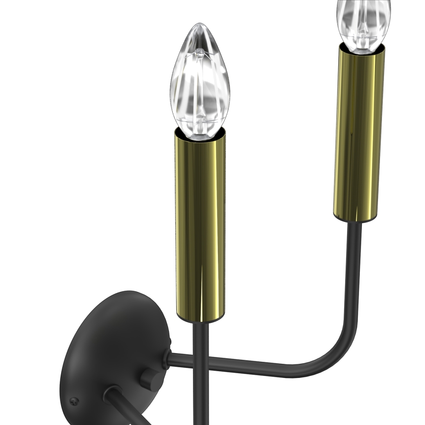 Аплик AKASYA 2xE14/15W/230V черен/златист