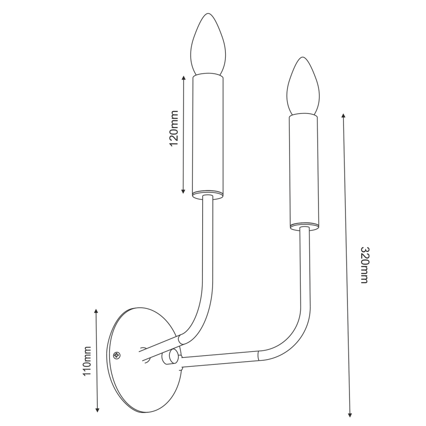Аплик AKASYA 2xE14/15W/230V черен/златист