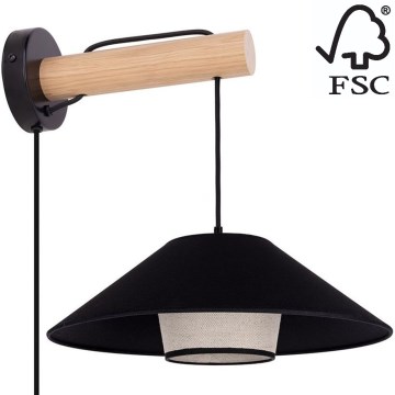 Аплик AMIGO 1xE27/25W/230V дъб – FSC сертифицирано
